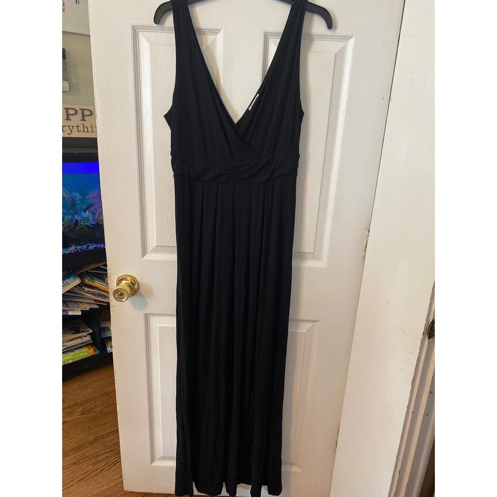 Old Navy Womens Black Surplice‎ V-Neck Sleeveless Empire Waist Maxi Dress Size M